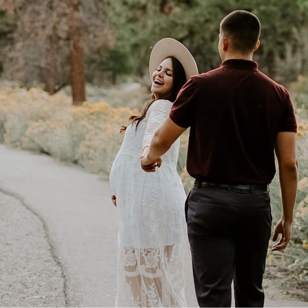 Lace Maternity Maxi Dress